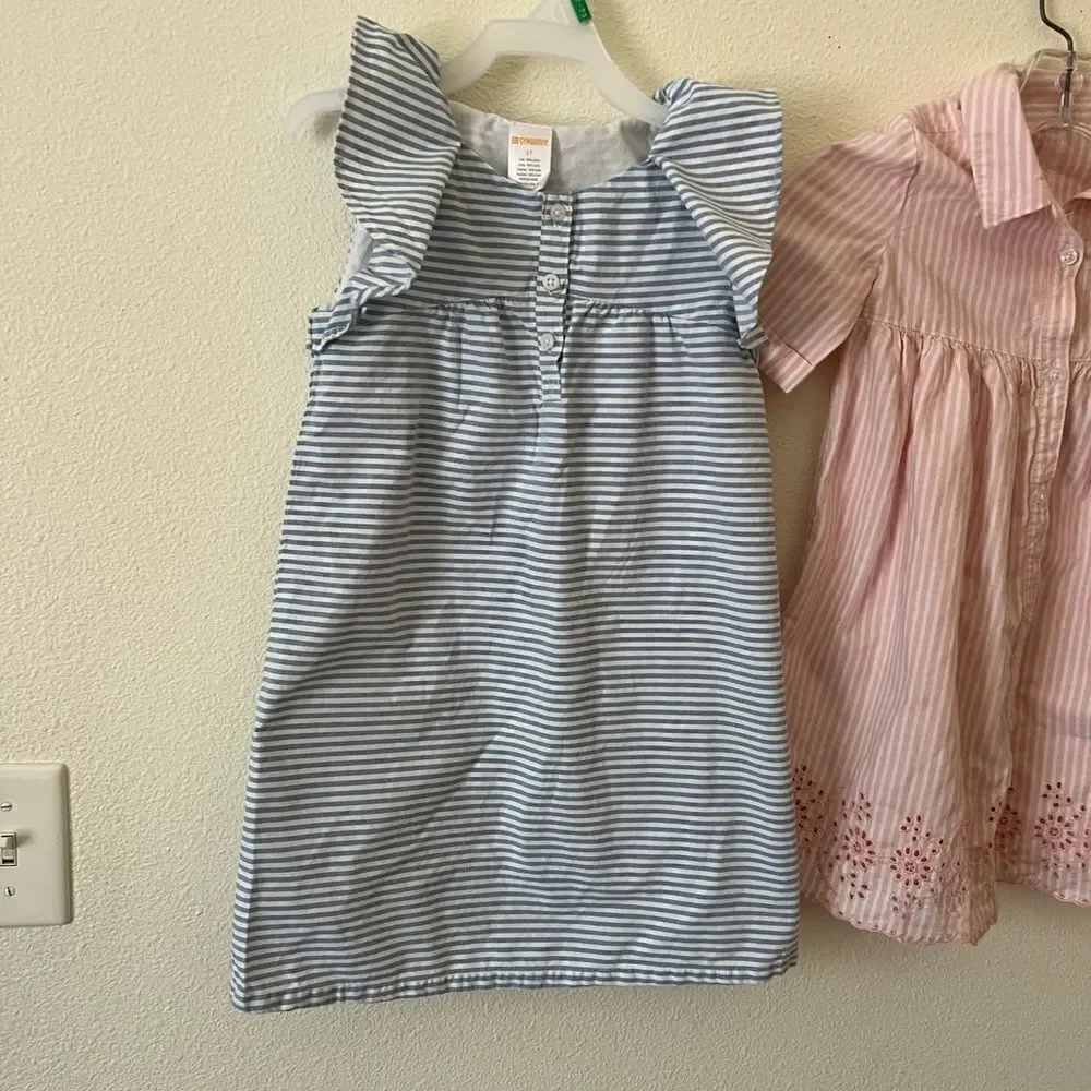 Pairs Of Girls dress striped pink and blue